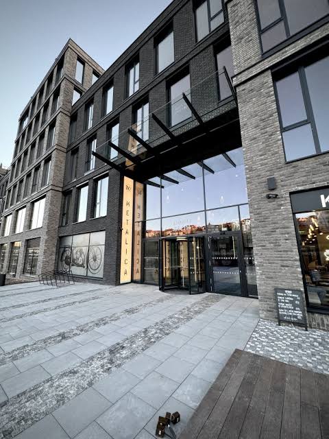 Entrance to a modern clinic building